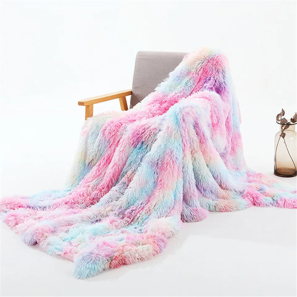 Shaggy Throw Blanket Soft Bed Cover Blanket