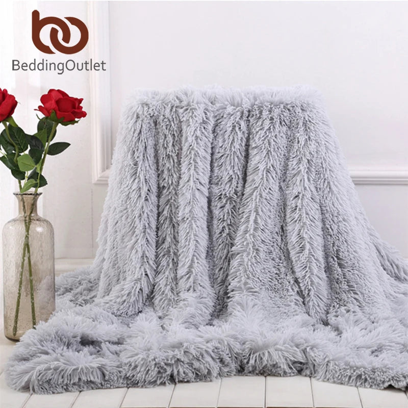 Shaggy Throw Blanket Soft Bed Cover Blanket