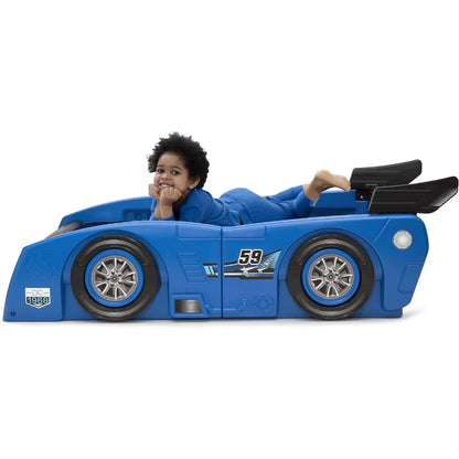 Grand Prix Race Car Toddler-to-Twin Bed, Blue