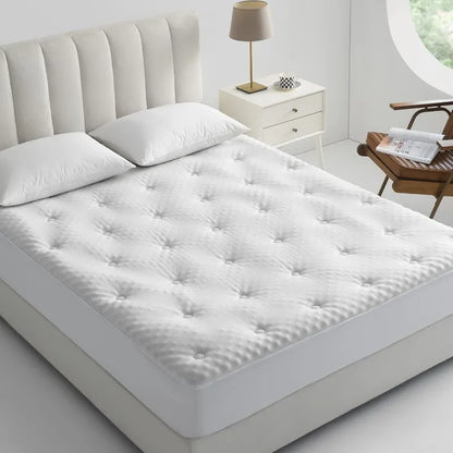 Reversible Queen Mattress Pad Memory Foam, Bamboo , Noiseless Waterproof Mattress