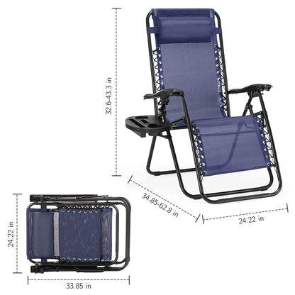 Zero Gravity Set of 2  Recliner Folding Lounge Chair