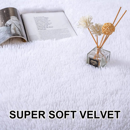 Luxury Velvet Fluffy Area Rug for Bedside