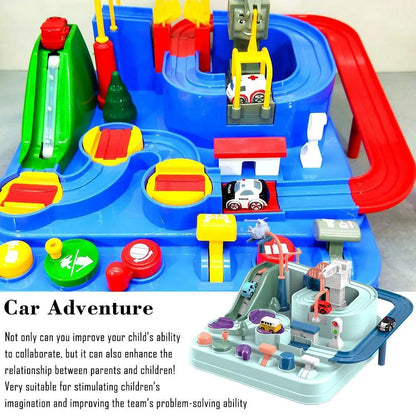 Car Adventure Race Track Toy for Boys, Girls with 4 Cars Vehicle