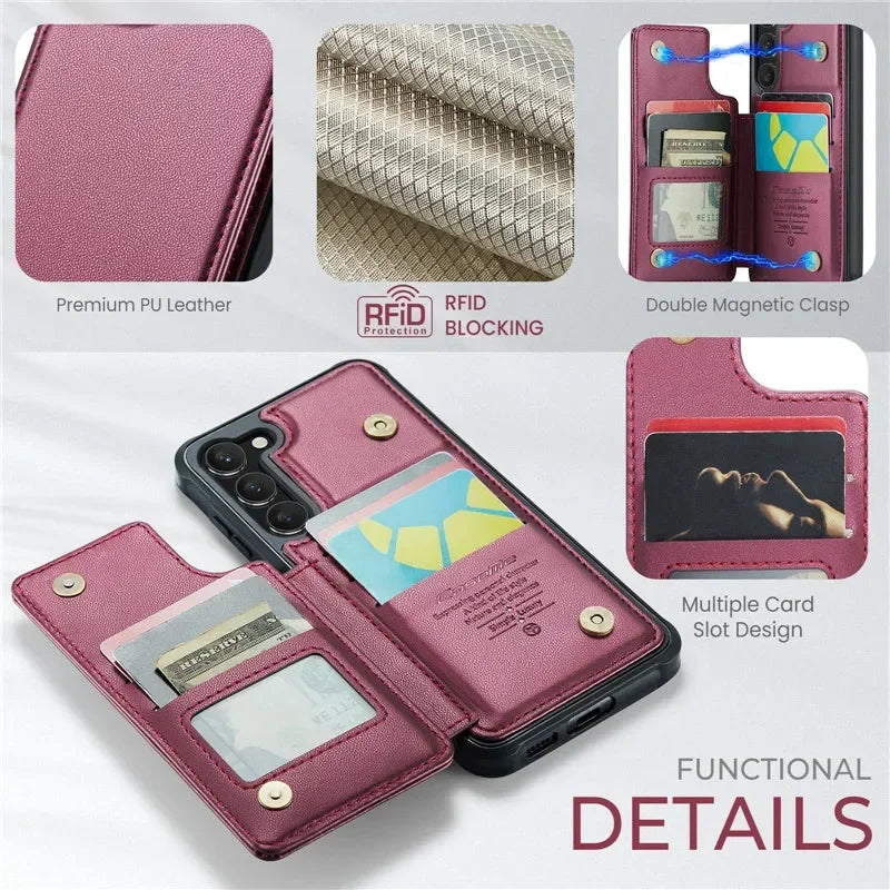 Wallet Phone Case Leather Magnetic Pocket Cover