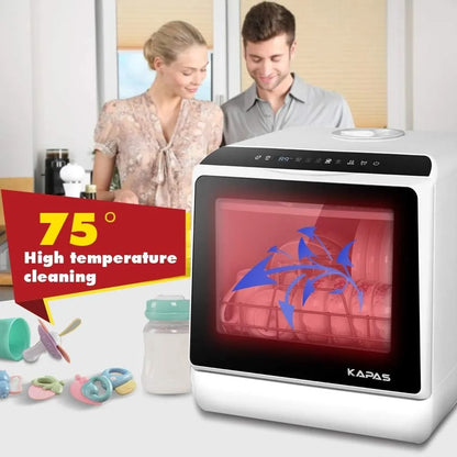 Portable Countertop Dishwasher with 5 Programs, High Temp, Air Dry