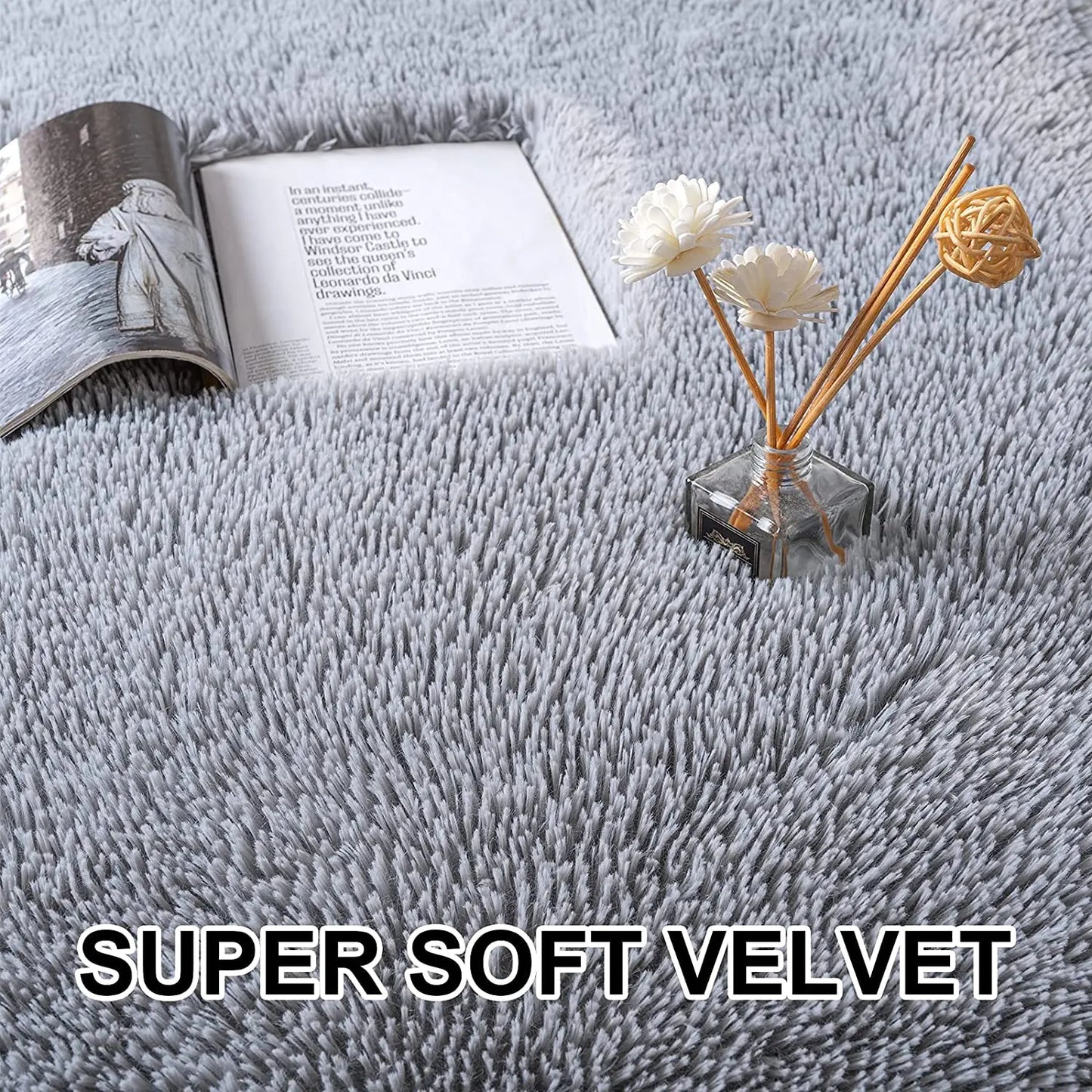 Luxury Velvet Fluffy Area Rug for Bedside