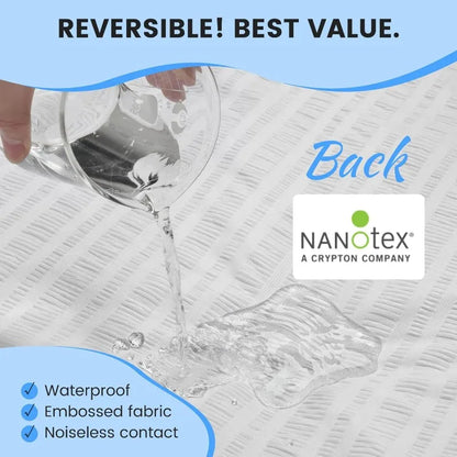 Reversible Queen Mattress Pad Memory Foam, Bamboo , Noiseless Waterproof Mattress