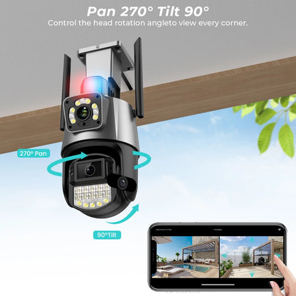 WIFI Auto Tracking Security Video Surveillance Camera Police Light Alarm