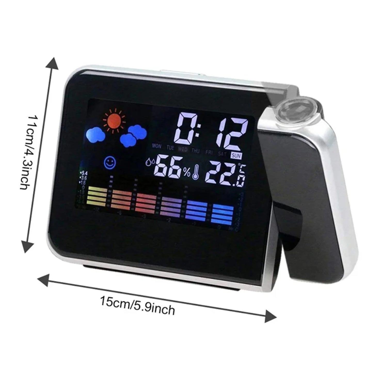 LED Digital Smart Alarm Clock Desktop  Time Projector Snooze