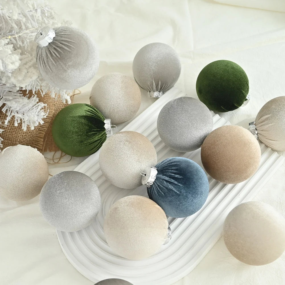 15pcs/box Velvet Christmas Balls 8cm