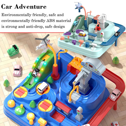 Car Adventure Race Track Toy for Boys, Girls with 4 Cars Vehicle