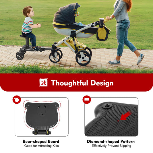 Board Walking Foot Stroller 360° Rotation Buggy