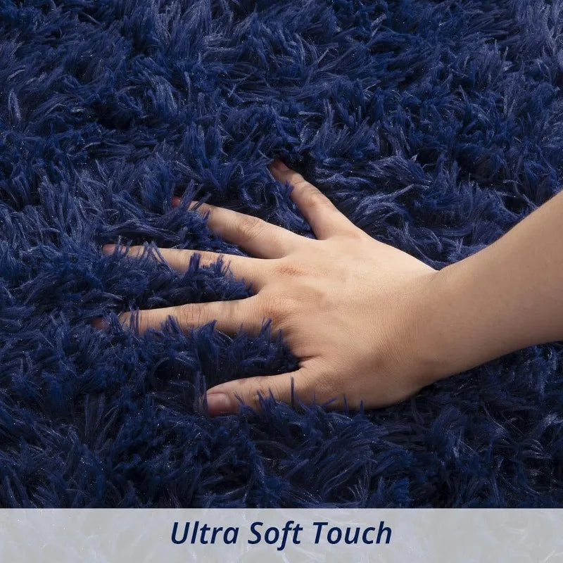 Ultra Fuzzy 9*12 Plush Faux Fur Carpet , Non-Skid