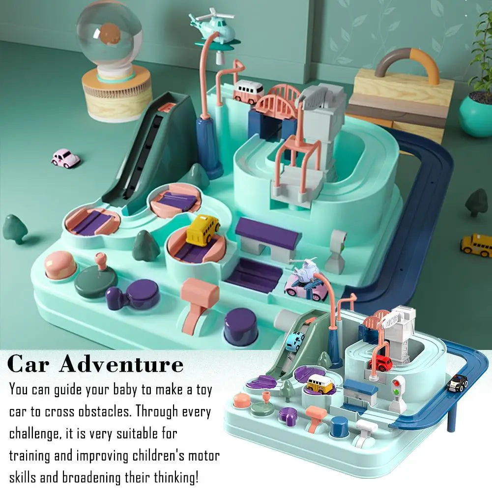 Car Adventure Race Track Toy for Boys, Girls with 4 Cars Vehicle