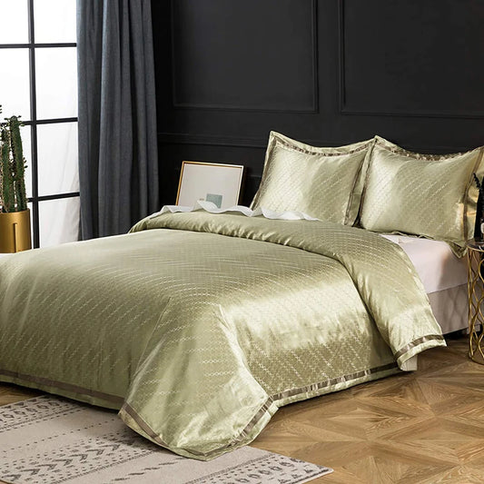 Bedding Bamboo Cotton Sateen Silk Double Pillowcase Duvet Cover