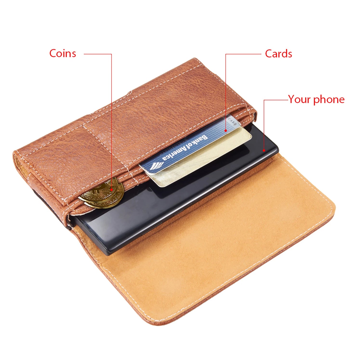 Universal wallet cellphone case belt  waist cover Holster