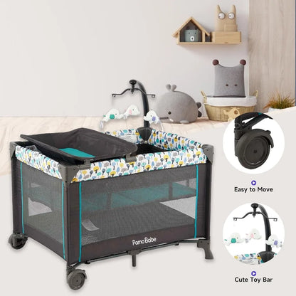 Baby Playpen/ Crib with Detachable Bassinet and Changing Table