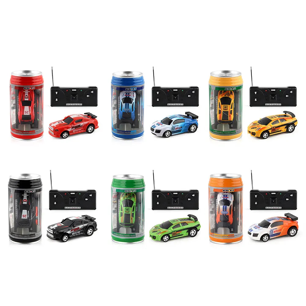 Coke Can Battery Operated Mini RC Racing Drift Car LED Lights