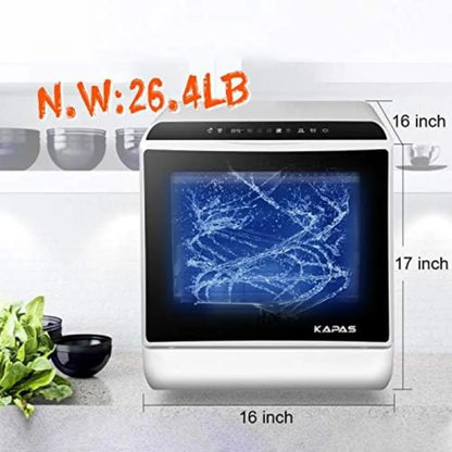 Portable Countertop Dishwasher with 5 Programs, High Temp, Air Dry